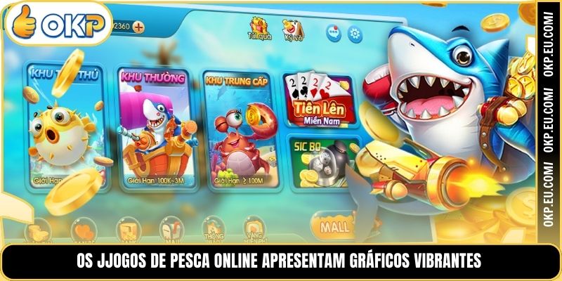 Os jJogos de pesca online apresentam gráficos vibrantes.